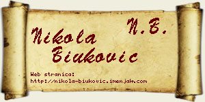 Nikola Biuković vizit kartica